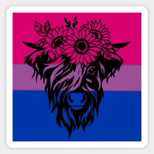 highland cow bi flag Sticker